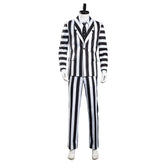 Beetlejuice Cosplay Adam Maitland Kostüm Streifenanzug Halloween Karneval Anzug